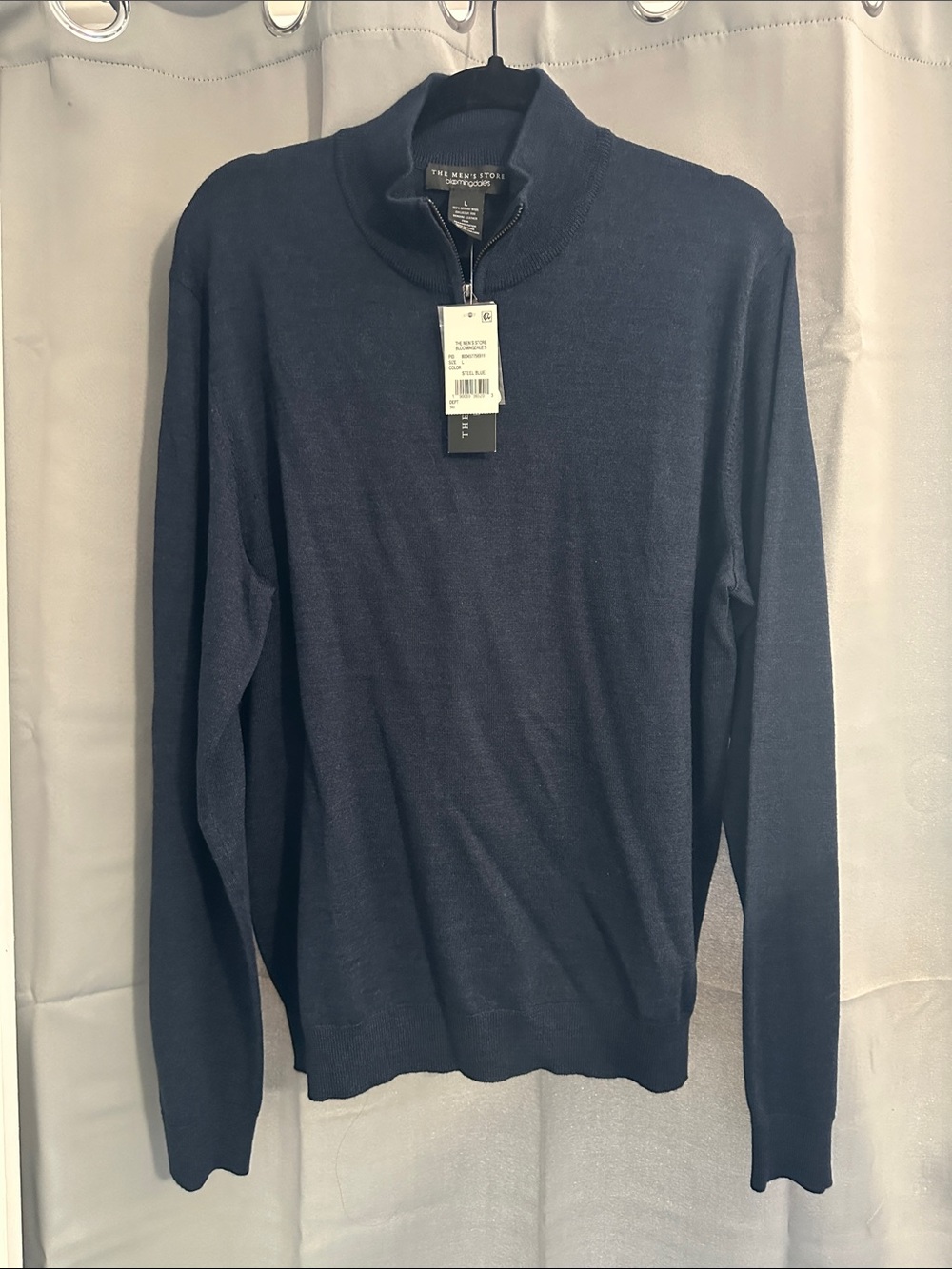 The Men's Store Navy Quarter-Zip Sweater